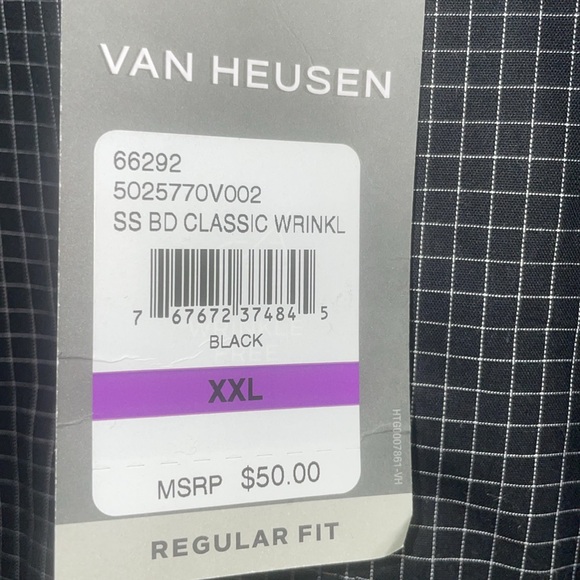 New Van Heusen Button Up Short Sleeved Men’s Size XXL. - Picture 4 of 8